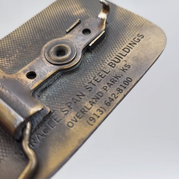 Vintage Farmboss Brass Belt Buckle Miracle Span Steel Buildings Overland Prk, KS - Picture 5 of 9